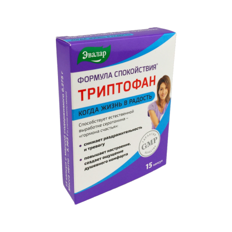 Tryptophan 15 capsules. Food supplement