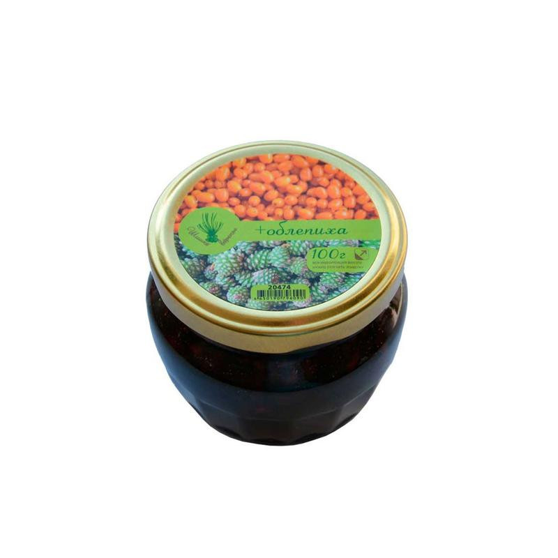 Jar of fir cone and sea buckthorn jam, 250 ml