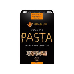 Gluten-free buckwheat pasta, 250 g. Natural product packaging.