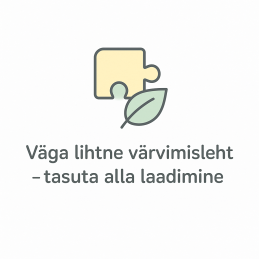 Puzzle and leaf icon with the text “Very Easy Coloring Book – Free Download”
