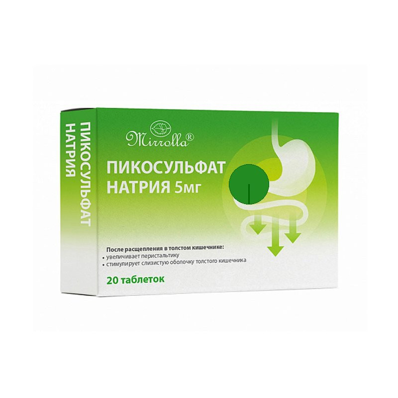 Naatriumpikosulfaat 5 mg, 20 tabletti — õrn abi seedimisele.