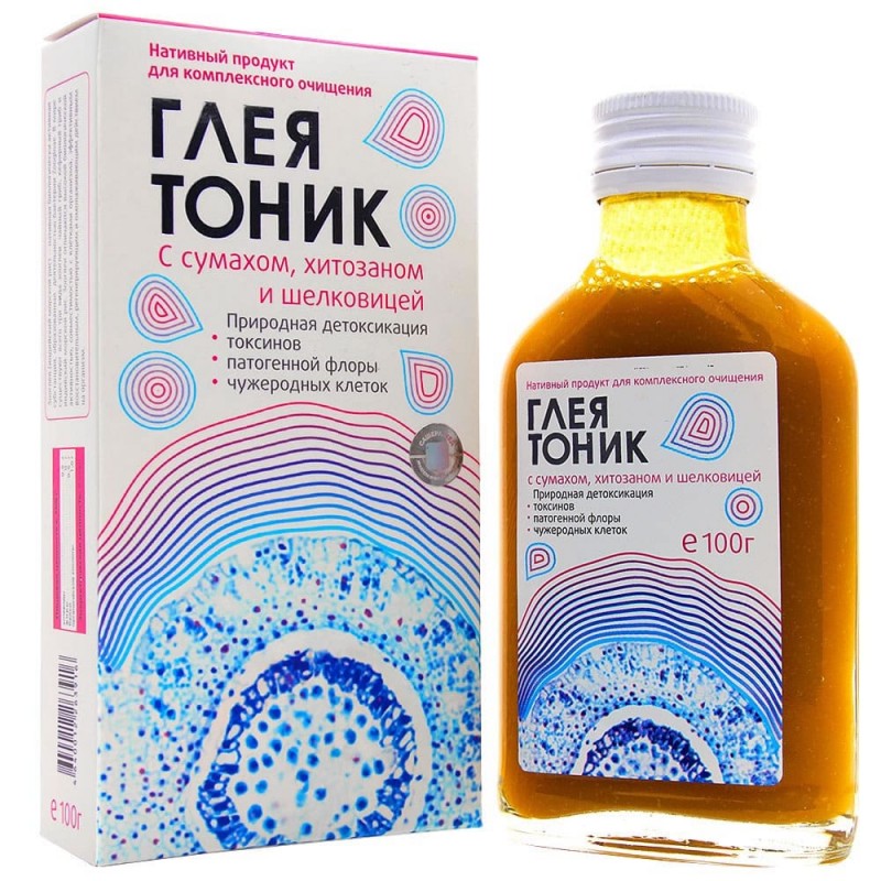 Gleyatonik bottle with sumac, chitosan, and mulberry – 100 ml natural detox supplement